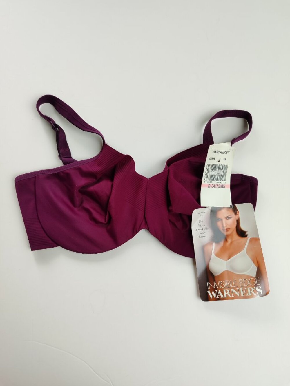 NWT Warner's Invisible Edge Smooth Underwire Bra Size 34D Style 02516